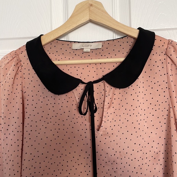 LOFT polka dot Peter Pan collared blouse - Picture 3 of 9